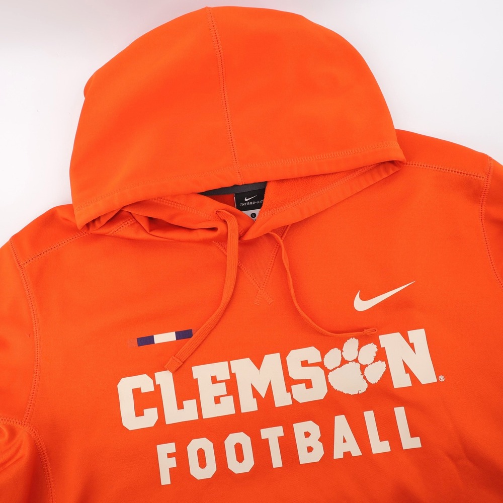 Nike Clemson Football‎ Therma-FIT Hoodie Orange Long Sleeve Mens Large